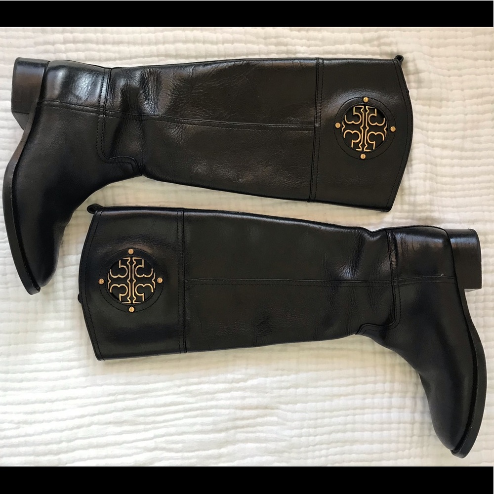 Tory Burch Kiernan Riding Boots - Black